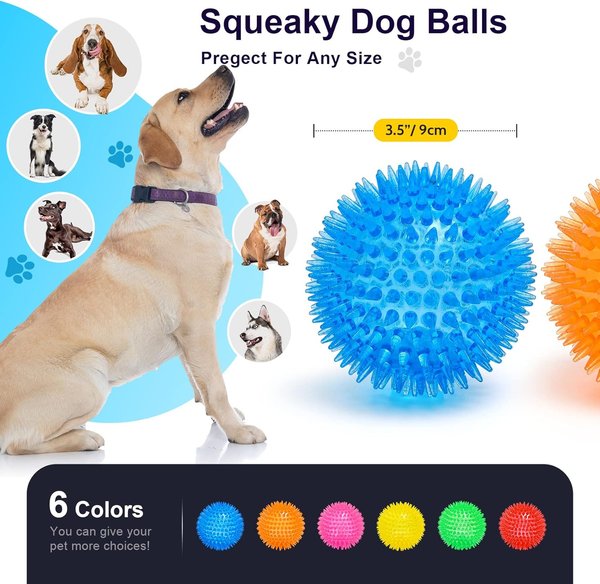 Nocciola 3.5-in Squeaky Balls Dog Toys, 6 count
