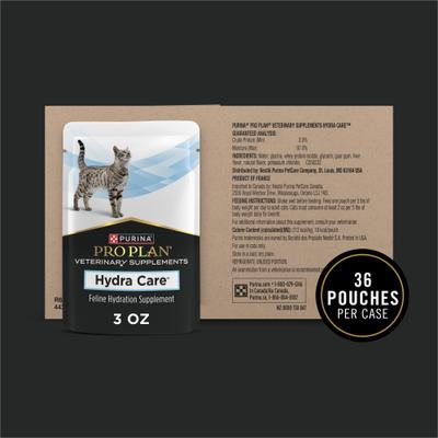 Show full view: Purina Pro Plan Veterinary Diets Hydra Care Liver Flavored Liquid Supplement for Cats, 3-oz pouch, case of 36 slide 3 of 13