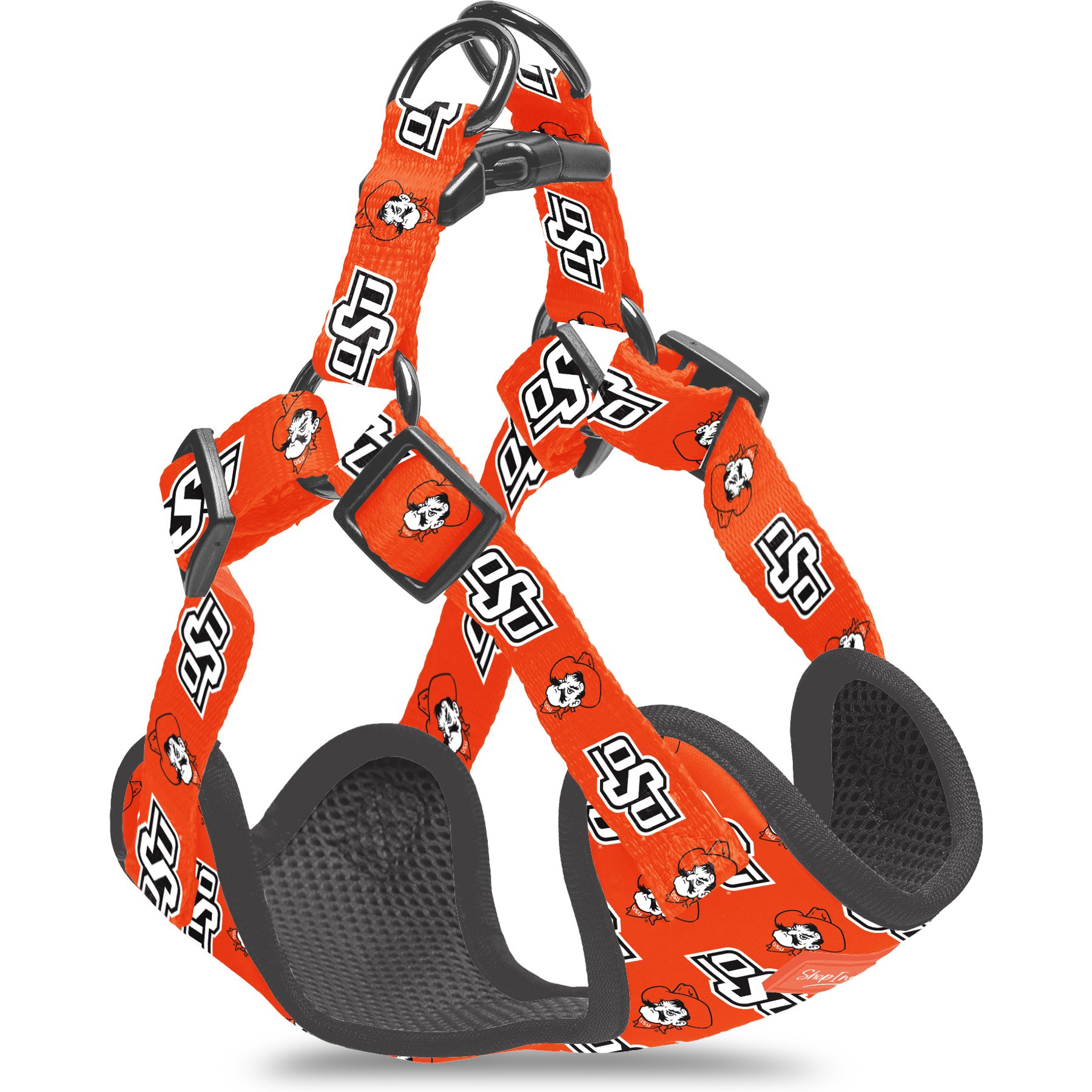ShopInstaPets NCAA Basic Dog Harness, Small: 18 to 21-in chest, Oklahoma State Cowboys