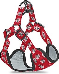 ShopInstaPets NCAA Basic Dog Harness, Medium: 21 to 27-in chest, Ohio State Buckeyes