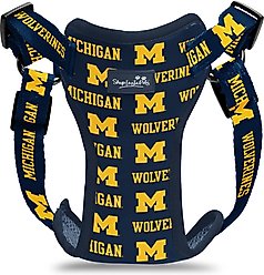 ShopInstaPets NCAA Basic Dog Harness, Large: 27 to 39-in chest, Michigan Wolverines slide 2 of 4