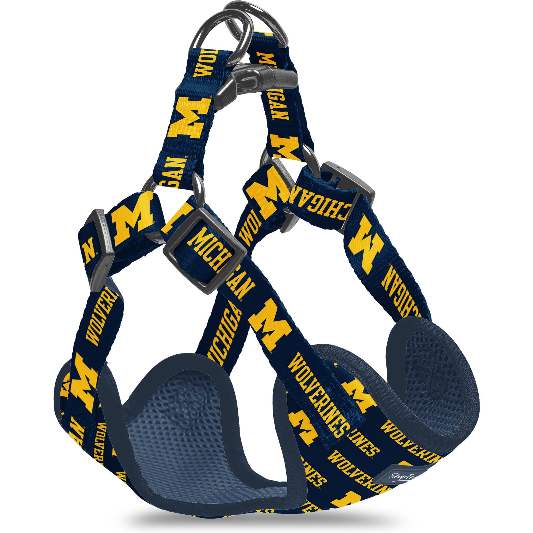 ShopInstaPets NCAA Basic Dog Harness, Medium: 21 to 27-in chest, Michigan Wolverines