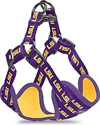 ShopInstaPets NCAA Basic Dog Harness, Medium: 21 to 27-in chest, Louisiana State Tigers
