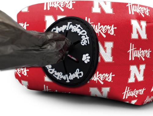 Show full view: ShopInstaPets NCAA Poop Bag Holder, Nebraska Huskers slide 2 of 3