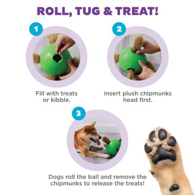 Show full view: Nina Ottosson by Outward Hound Snuffle N' Treat Interactive Puzzle Ball & Treat Dispenser Dog Toy, Green slide 5 of 11