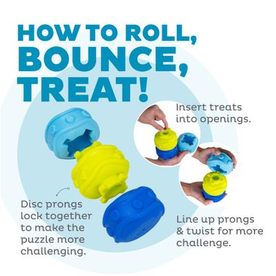 Show full view: Outward Hound Treat Locking Discs Dispenser Puzzle Dog Toy, Multiple Colors slide 3 of 8