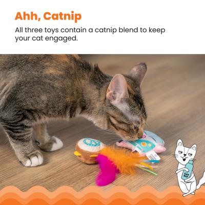 Show full view: Catstages Festival-Themed Interactive Plush Catnip Cat Toy, Multicolor, 3 count slide 4 of 11