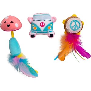 Catstages Festival-Themed Interactive Plush Catnip Cat Toy, Multicolor, 3 count