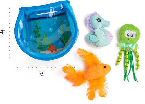 Show full view: Catstages Hide & Seek Fish Bowl Interactive Cat Puzzle Toy, Blue slide 9 of 11