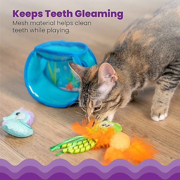 Show full view: Catstages Hide & Seek Fish Bowl Interactive Cat Puzzle Toy, Blue slide 3 of 11