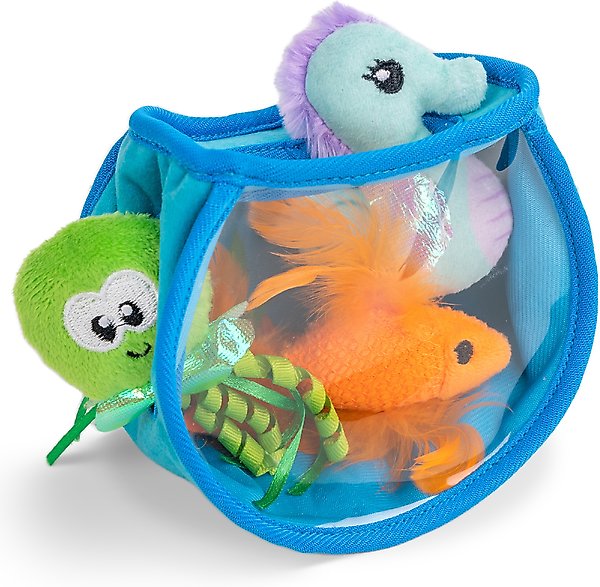 Show full view: Catstages Hide & Seek Fish Bowl Interactive Cat Puzzle Toy, Blue slide 1 of 11