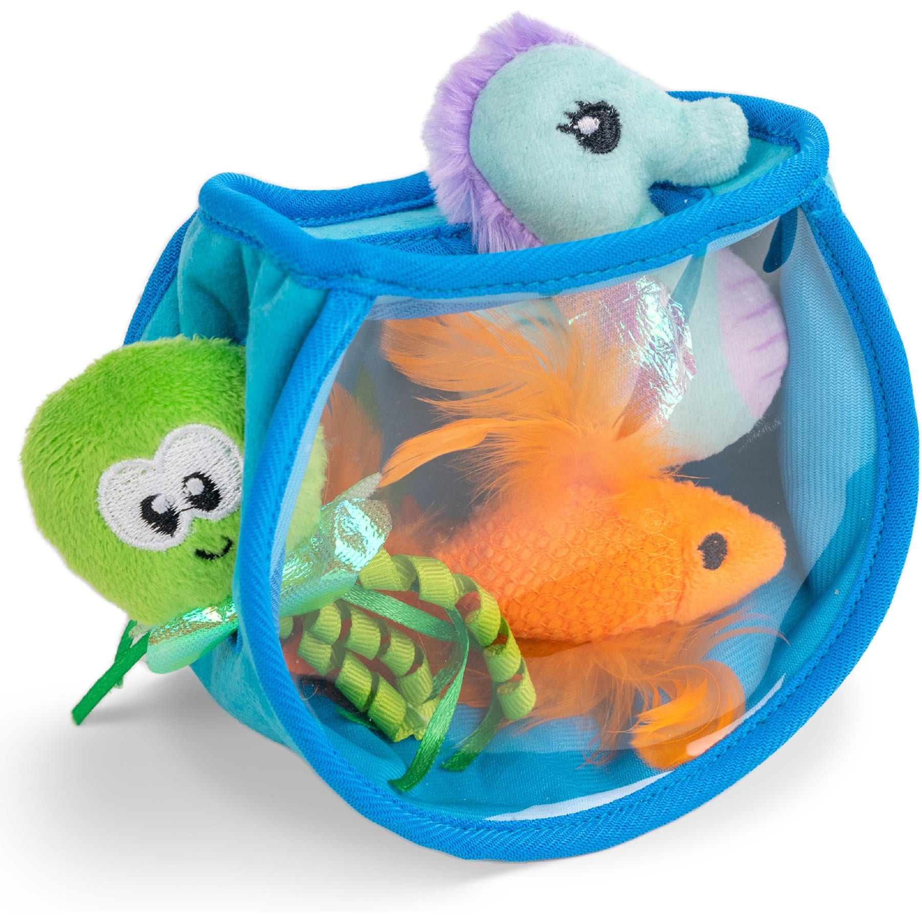 Catstages Hide & Seek Fish Bowl Interactive Cat Puzzle Toy, Blue