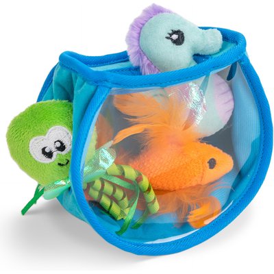 Catstages Catstages Hide & Seek Fish Bowl Interactive Cat Puzzle Toy, Blue