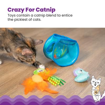 Show full view: Catstages Hide & Seek Fish Bowl Interactive Cat Puzzle Toy, Blue slide 4 of 11