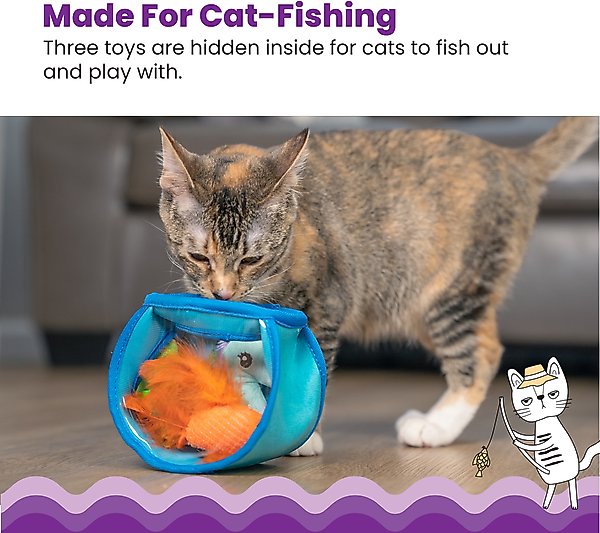 Show full view: Catstages Hide & Seek Fish Bowl Interactive Cat Puzzle Toy, Blue slide 2 of 11