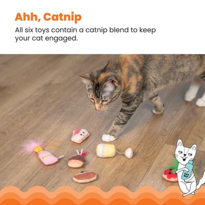 Show full view: Catstages Purrsecco & Cupcakes Plush Interactive Catnip Cat Toy, Multicolor, 6 count slide 4 of 10