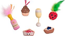 Catstages Purrsecco & Cupcakes Plush Interactive Catnip Cat Toy, Multicolor, 6 count