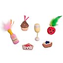 Catstages Purrsecco & Cupcakes Plush Interactive Catnip Cat Toy, Multicolor, 6 count