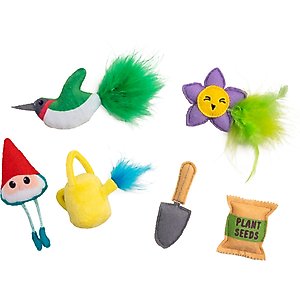 Catstages Garden Fur-ends Plush Catnip Cat Toy, Multicolor, 6 count