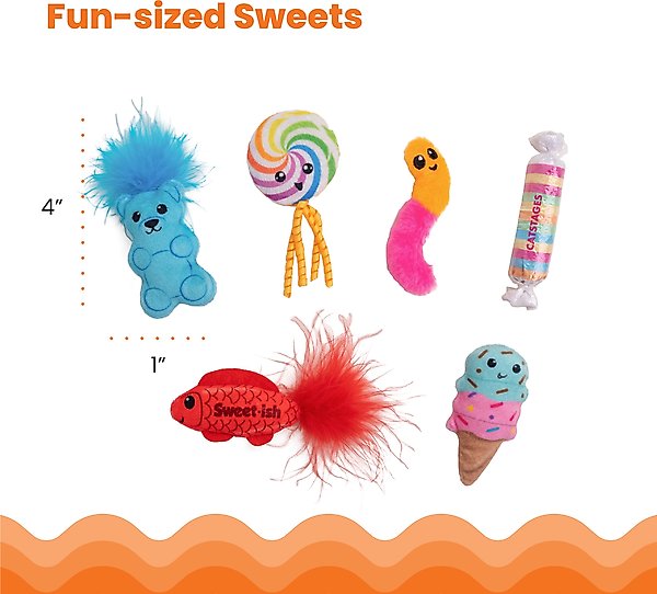 Show full view: Catstages Kitty Sweet Treats Plush Catnip Cat Toys, Multicolor, 6 count slide 5 of 11