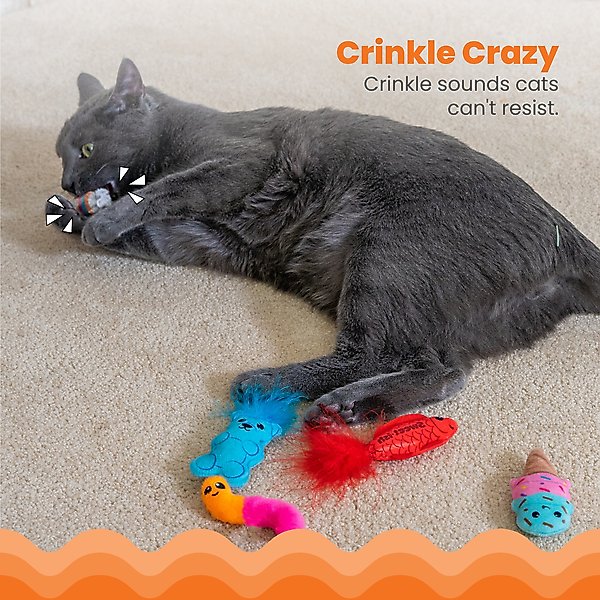 Show full view: Catstages Kitty Sweet Treats Plush Catnip Cat Toys, Multicolor, 6 count slide 3 of 11