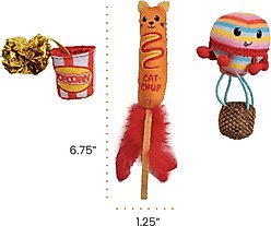 Catstages Pawrty Interactive Plush Catnip Cat Toy, Multicolor, 3 count slide 2 of 9