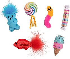 Catstages Kitty Sweet Treats Plush Catnip Cat Toys, Multicolor, 6 count