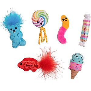 Catstages Kitty Sweet Treats Plush Catnip Cat Toys, Multicolor, 6 count