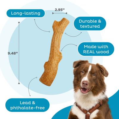 Show full view: Petstages Super Dogwood Stick Tough Dog Chew Toy, Medium slide 4 of 12