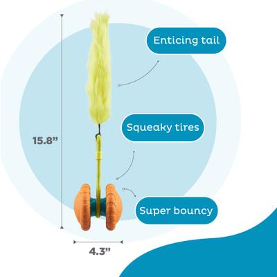 Show full view: Outward Hound Tail Spinner Squeaky Furry Tail Chaser Dog Toy, Orange slide 3 of 8