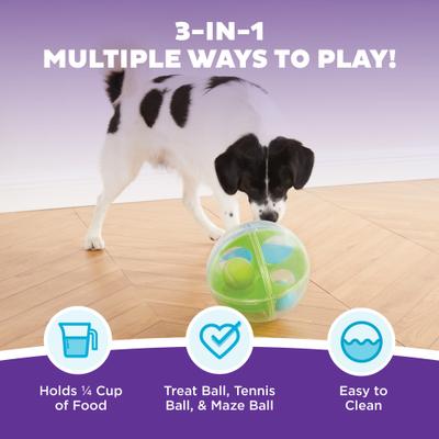 Show full view: Outward Hound A-Maze Ball Puzzle & Treat Maze Interactive Dog Toy, Green slide 2 of 10