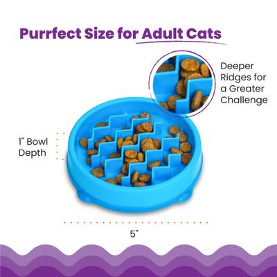 Show full view: Catstages Kitty Slow Feeder, Blue, 0.75 cup slide 6 of 12