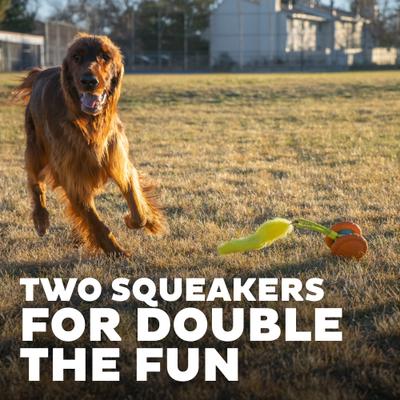 Show full view: Outward Hound Tail Spinner Squeaky Furry Tail Chaser Dog Toy, Orange slide 4 of 8