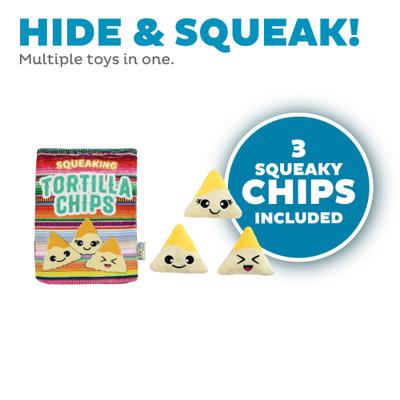 Show full view: Outward Hound Snack Bag Tortilla Chips Puzzle Squeaky Dog Toy, Multicolor slide 3 of 7