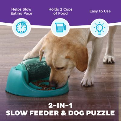Show full view: Nina Ottosson by Outward Hound Spin N' Eat Dog Food Puzzle Feeder, Green slide 2 of 10