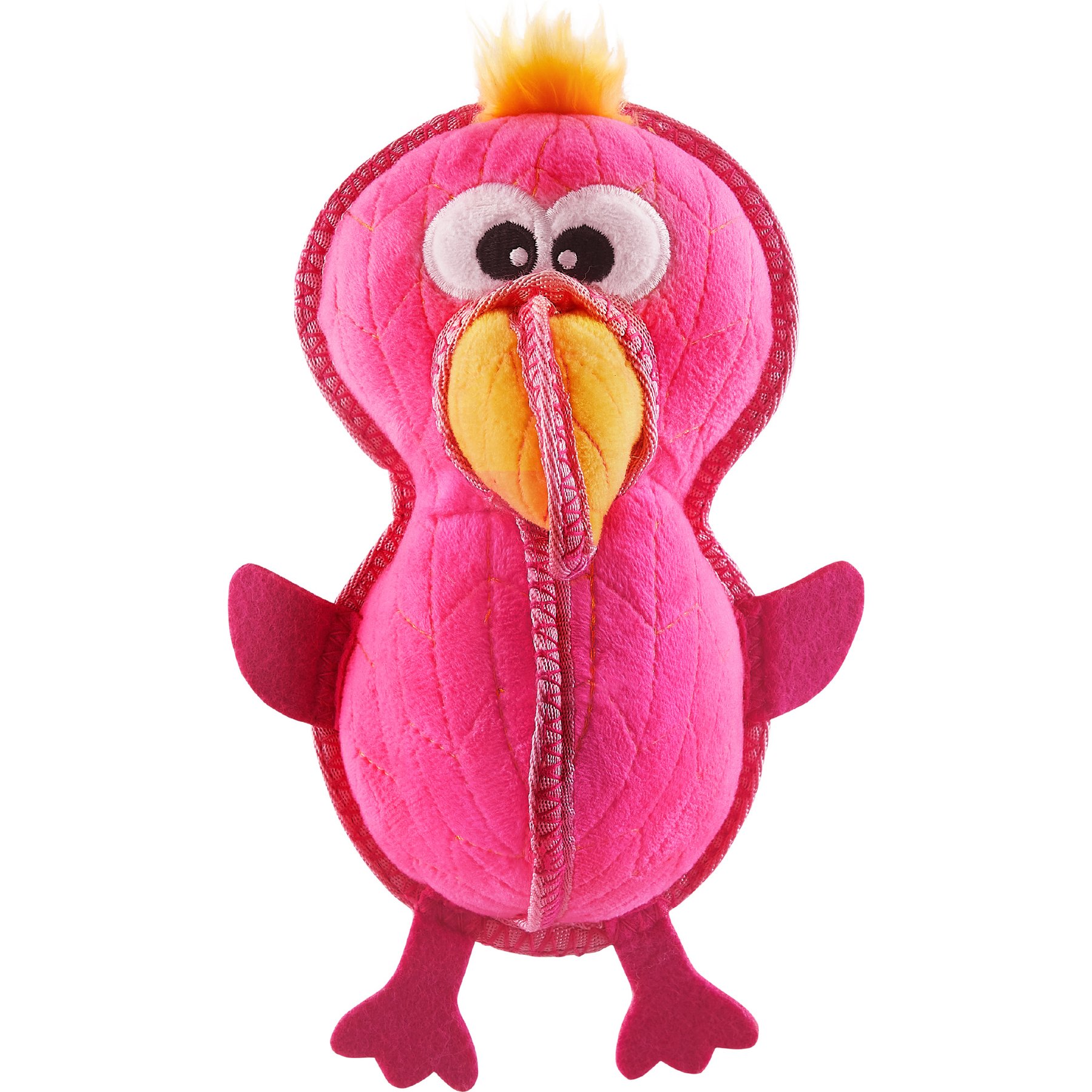 Outward Hound Xtreme Seamz Flamingo Squeaky Durable Dog Toy, Pink, Medium