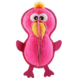 Outward Hound Xtreme Seamz Flamingo Squeaky Durable Dog Toy, Pink, Medium