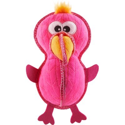 Outward Hound Outward Hound Xtreme Seamz Flamingo Squeaky Durable Dog Toy, Pink, Medium