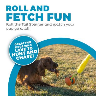 Show full view: Outward Hound Tail Spinner Squeaky Furry Tail Chaser Dog Toy, Orange slide 2 of 8
