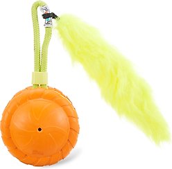 Outward Hound Tail Spinner Squeaky Furry Tail Chaser Dog Toy, Orange