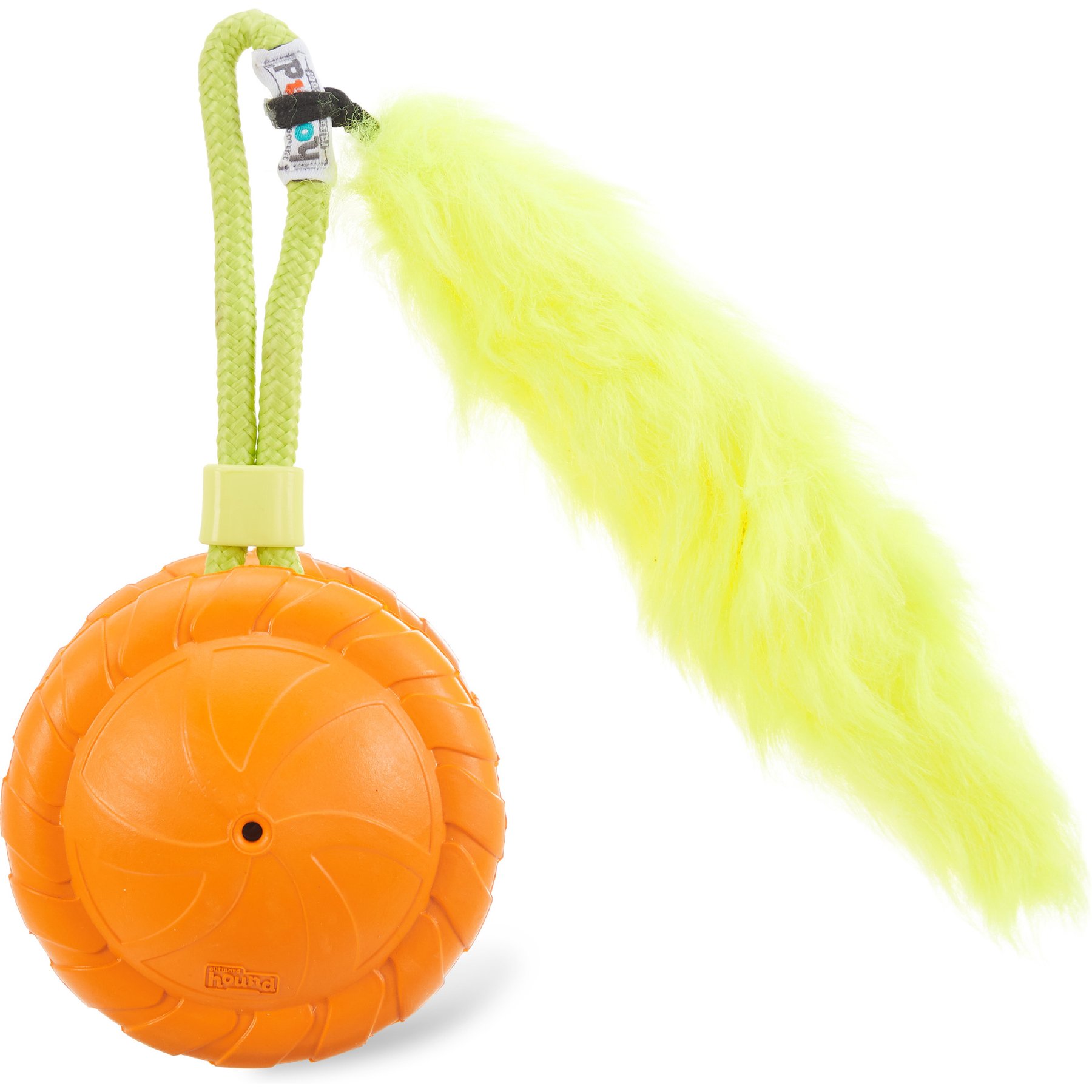 Outward Hound Tail Spinner Squeaky Furry Tail Chaser Dog Toy, Orange