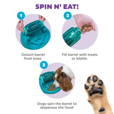 Show full view: Nina Ottosson by Outward Hound Spin N' Eat Dog Food Puzzle Feeder, Green slide 4 of 10