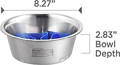 Outward Hound Stainless Steel Fun Slow Feeder Dog Bowl, 2 cup, Silver slide 2 of 7
