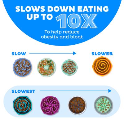 Show full view: Outward Hound Stainless Steel Fun Slow Feeder Dog Bowl, 2 cup, Silver slide 4 of 9