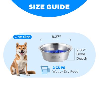 Show full view: Outward Hound Stainless Steel Fun Slow Feeder Dog Bowl, 2 cup, Silver slide 5 of 9