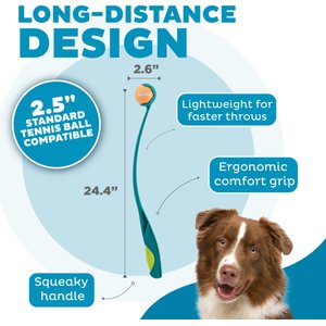 Outward Hound Launch A Ball Squeak Interactive Tennis Ball Launcher Dog Toy