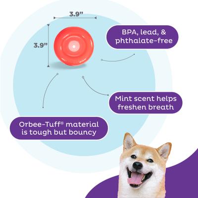 Show full view: Outward Hound Orbee-Tuff Lil Snoop Treat Dispensing Tough Dog Chew Toy, Red slide 3 of 13