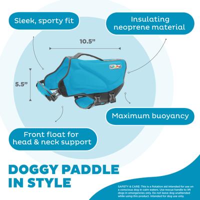 Show full view: Outward Hound Dawson Swim Dog Life Jacket, Blue, Small slide 4 of 9