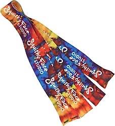Squishy Face Studio Flirt Pole Lure Replacement Dog Toy with Squeakers, Rainbow Tie Dye