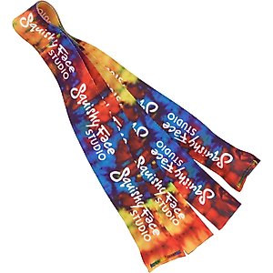 Squishy Face Studio Flirt Pole Lure Replacement Dog Toy with Squeakers, Rainbow Tie Dye